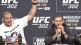 Sean Strickland REACTS to Islam Makhachev USA CHANTS amp BOOS  UFC 302 Press Conference [upl. by El72]