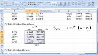 PT L16 Portfolio Allocation in Excel [upl. by Tybalt]