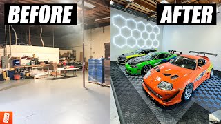 Building a Showroom Style Garage Start to Finish  COMPLETE TRANSFORMATION [upl. by Alya]