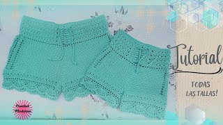 🌙SHORTS tejidos a CROCHET 💙 paso a paso para todas las tallas 🧶 fácil de tejer [upl. by Syverson]