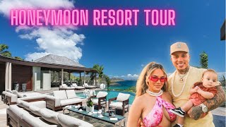 OUR LUXURIOUS HONEYMOON BEACHFRONT SUITE  RESORT TOUR [upl. by Naujed450]