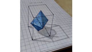 How To Draw 3D Octahedron  3D Drawing Tutorial art artist viral viralvideo [upl. by Darej90]