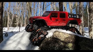 Rc TRAXX TRX4 BRUSHLESS amp SCX 10 ON TRACK ADVENTURE ON FRESH SNOW24 MARCH [upl. by Correy]