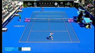 Alison Van Uytvanck v Eugenie Bouchard full match 2R  Hobart International 2016 [upl. by Ynattyrb]