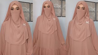 Hijab With Niqab Tutorial  Full Coverage NiqabHijab  Beautiful Hijab [upl. by Spanjian950]