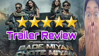 BMCM TRAILER REVIEW  BMCM TRAILER REACTION  BADE MIYAN CHOTE MIYAN FIRST REVIEW OUT  BLOCKBUSTER [upl. by Enitsej]