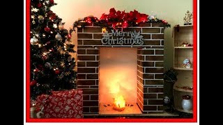 DIY Fake Christmas Fireplace in 10 Minutes [upl. by Whit]