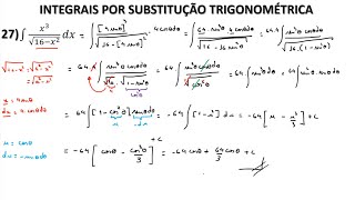 Integrais Indefinidas Exercícios 27  Substituição Trigonométrica 02 [upl. by Innor]