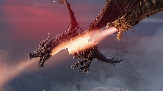 Alduin vs Paarthurnax  Skyrim [upl. by Mutua]