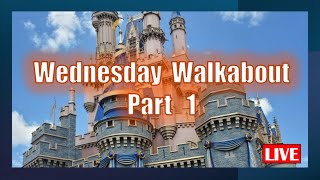 Magic Kingdom LIVE  Wed Walkabout  Part 1 [upl. by Anialed]