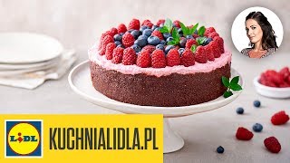 Wegański tort czekoladowy 🎂 z DOMOWYM KREMEM ORZECHOWYM  Kinga Paruzel amp Kuchnia Lidla [upl. by Allianora]