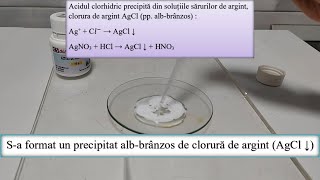 Identificarea cationului de argint cu acid clorhidric [upl. by Ennoved]