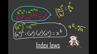 Maths  Laws of Indices Index laws [upl. by Shetrit736]