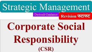 CSR Corporate Social Responsibility CSR Committee Function Schedule VII Strategic Management mba [upl. by Dollie]