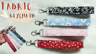 How to Make Keychain From Scrap fabric  Wristlet Keychain Tutorial [upl. by Janot]