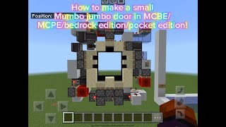 Small Mumbo jumbo piston door in MCBE tutorial [upl. by Hawker]