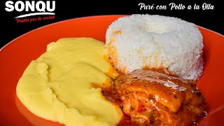 Como preparar Pollo a la Olla con Puré de papas [upl. by Einnig]