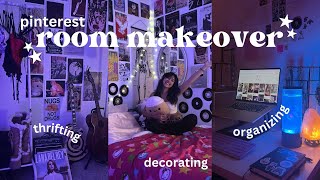 AESTHETIC ROOM MAKEOVER thrifting furniture decorating amp organizing pinterestinspired [upl. by Naraj959]