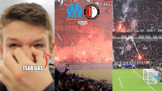 FANS CLASH  CRAZY DISPLAY at MARSEILLE vs FEYENOORD [upl. by Finstad]