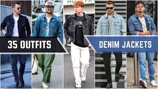 35 Denim Jackets Outfit Ideas For Fall 2023  Mens Fashion [upl. by Ahseik]