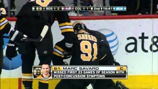 Matt Hunwik crushes Marc Savard HD Injury [upl. by Ellan]