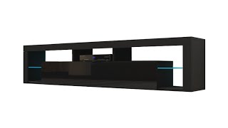 Milano 200 Wall Mounted Floating 79quot TV Stand Assembly [upl. by Newol897]