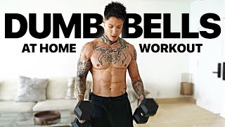 Perfect Full Body Home Workout For Beginners DUMBBELLS ONLY [upl. by Ellecrad]