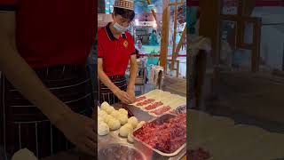 Chinese roti making  bun porotta 😌 at Bukit Bintang chineserecipe chinesemuslim bukitbintang [upl. by Nylcoj]