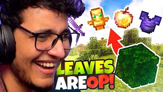 Minecraft But Leaves Drop OP Items [upl. by Nnyledam]