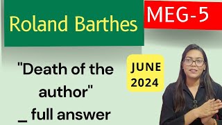 Meg5 Literary theory and criticism Roland Barthes quotDeath of the authorquot Ans Importance Question [upl. by Attey90]