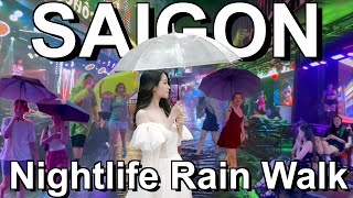 saigon nightlife 🇻🇳 nightlife rain walk in Ho Chi Minh City [upl. by Atinav]