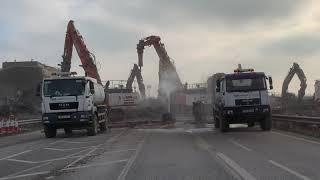 A14 Swavesey bridge demolition [upl. by Salvay831]