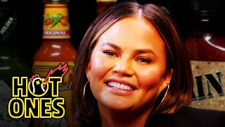 Chrissy Teigen Gets Drunk on Spicy Wings  Hot Ones [upl. by Alyac]