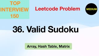 Valid Sudoku Leetcode Problem [upl. by Lidia]