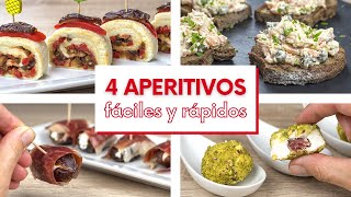 4 APERITIVOS Fáciles y Rápidos para FIESTAS y Reuniones familiares  CANAPÉS para Navidad [upl. by Tonie402]