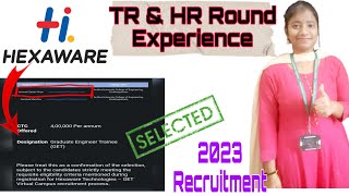 Hexaware GET TRampHR interview Experience2023 Recruitment [upl. by Sabine60]