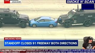 LIVE SWAT STANDOFF IN ANAHEIM AFTER POLICE CHASE 52424 [upl. by Aiveneg]