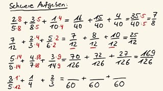 Bruchrechnen  Brüche addieren schnell und einfach erklärt [upl. by Araik304]