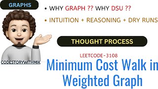 Minimum Cost Walk in Weighted Graph  Thought Process  DSU  Leetcode 3108  codestorywithMIK [upl. by Daisi]