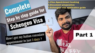 How to apply for Schengen Visa  Part 1  Appointment in just 3 days  Complete Guide  Italy 2024 [upl. by Milewski539]