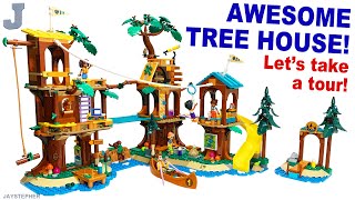 LEGO Friends 2024 Adventure Camp Tree House 42631 Unboxing Tour amp Review [upl. by Sahpec782]