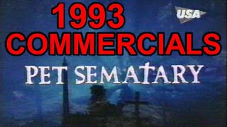 1993  COMMERCIALS from USA Network Pet Sematary Cable TV [upl. by Fernanda]