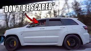 1000HP JEEP TRACKHAWK DESTROYED MUSTANG GT500 IN A RACE [upl. by Stuckey]