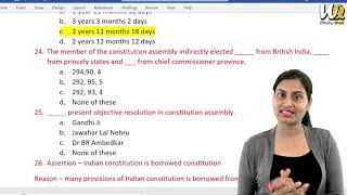 Pol Science Class 11  Chapter 1  Constitution Most Important MCQ  Assertion and reason  In Hindi [upl. by Durman399]