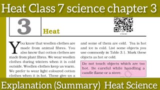 Heat Class 7 science chapter 3 explanation summary [upl. by Leahplar]