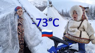 Primitive Life of Nomads of Arctic Survival in Far North Russia Tundra Nenets  73°C [upl. by Nyrmak934]