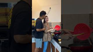 Love goes through the stomach ❤️ hindi india couple foreigner trending [upl. by Aivan]