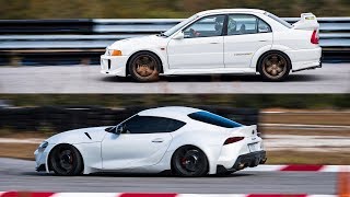 2020 Supra Vs Evo 5  WHICH IS FASTER AT THE TRACK [upl. by Leunamne]