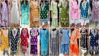 100 Trending Chikankari Fabric Kurti Design Ideas for Girls 2024 [upl. by Thorncombe]