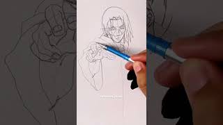 Draw Itachi Uchiha short draw anime [upl. by Ttessil]